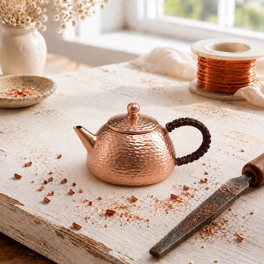 Aviora's Handcrafted Hammered Copper Teapot