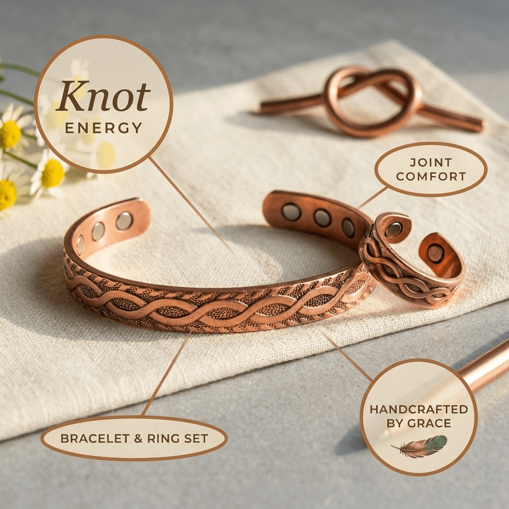 Aviora Knot Copper Bracelet with Ring