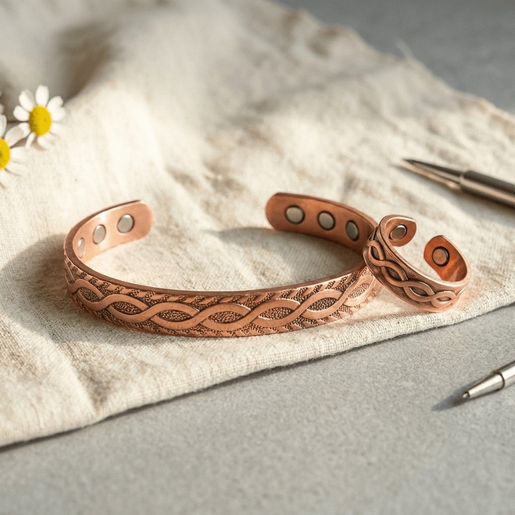 Aviora Knot Copper Bracelet with Ring