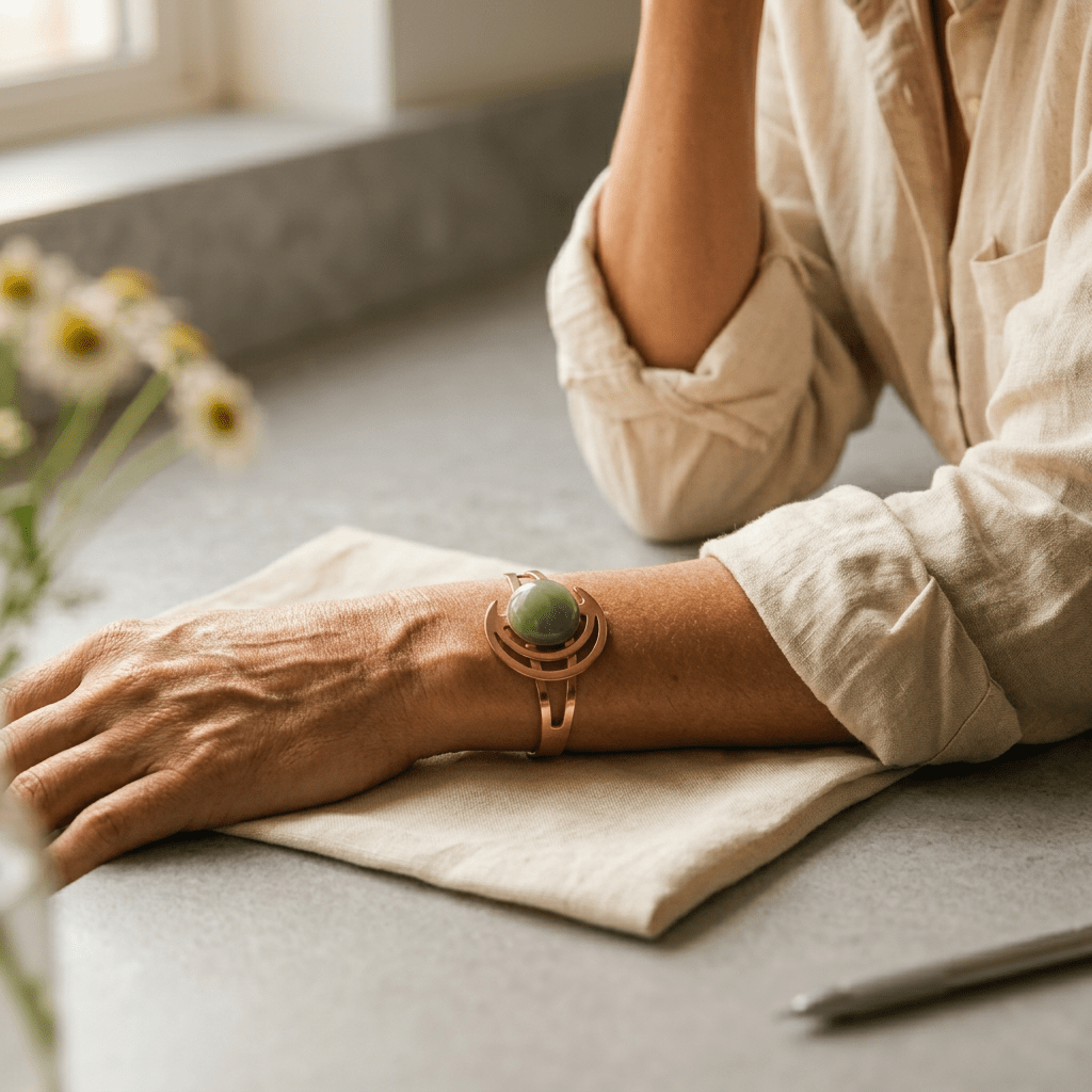 Aviora Sphere Green Copper Bracelet