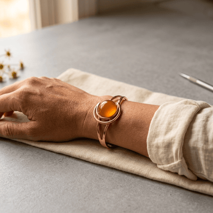 Aviora Sphere Orange Copper Bracelet