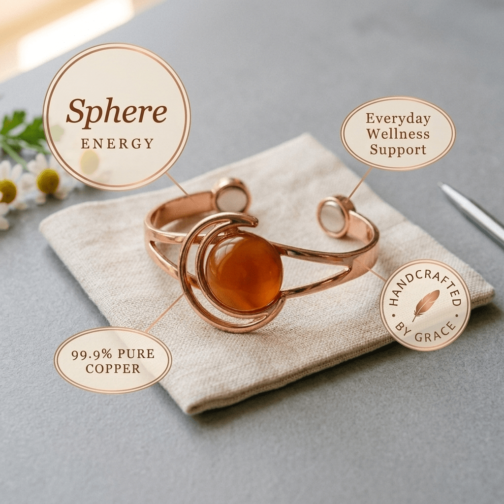 Aviora Sphere Orange Copper Bracelet