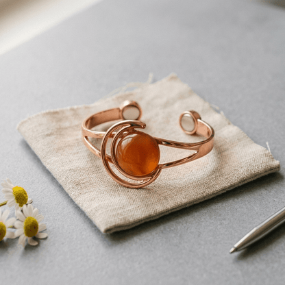 Aviora Sphere Orange Copper Bracelet