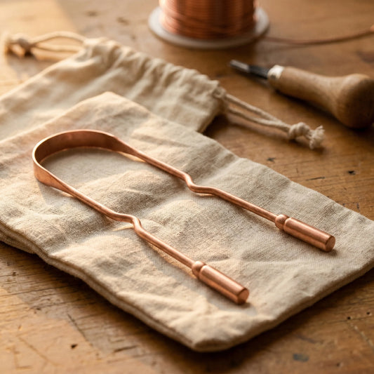 Aviora's Pure Copper Tongue Scraper